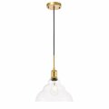 Cling Gil 1 Light Brass & Clear Seeded Glass Pendant CL2943806